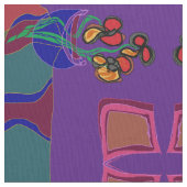 Blume lila/ grün /orange /gelb>Stoffe Stoff (Nahaufnahme)