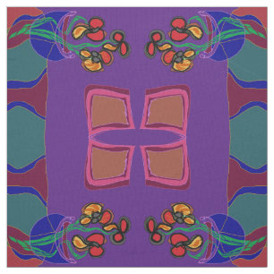 Blume lila/ grün /orange /gelb>Stoffe Stoff