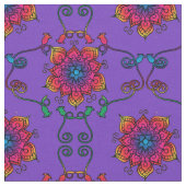 Blume lila Leidenschaft | Boho Style Stoff (Nahaufnahme)