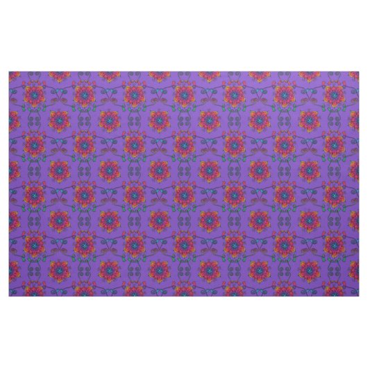 Blume lila Leidenschaft | Boho Style Stoff (Fat Quarter (45,7 x 55,9 cm))