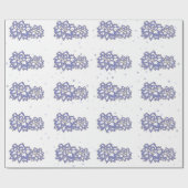 Blume lila mit goldener Kontur AOP Geschenkpapier (Flach)