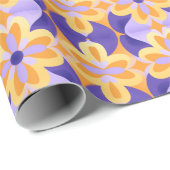 Blume Lila orange Gelb Geschenkpapier (Rolleneckpunkt)