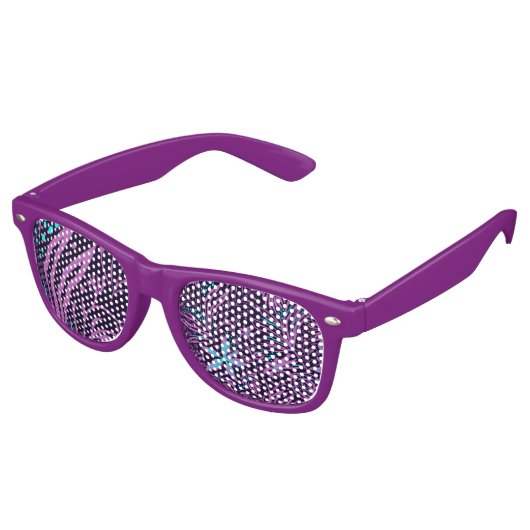 BLUME LILA PATTERN PARTYBRILLE (Schrägansicht)