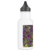Blume lila/rosa Kunstdesign Edelstahlflasche (Links)
