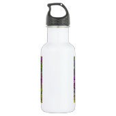 Blume lila/rosa Kunstdesign Edelstahlflasche (Rückseite)
