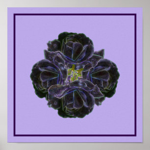 Blume lila Rose Bouquet Abstrakte Kunst Poster