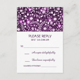 Blume lila rustikale Hochzeitskarten RSVP Karte