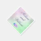 Blume Lila und Grüne Hochzeitsfeier Serviette (Ecke)