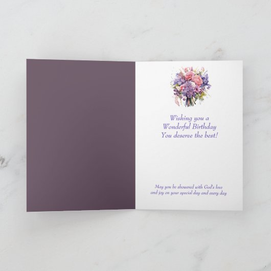 Blume Lilac Bouquet Oma Großmutter Karte (Innenseite)