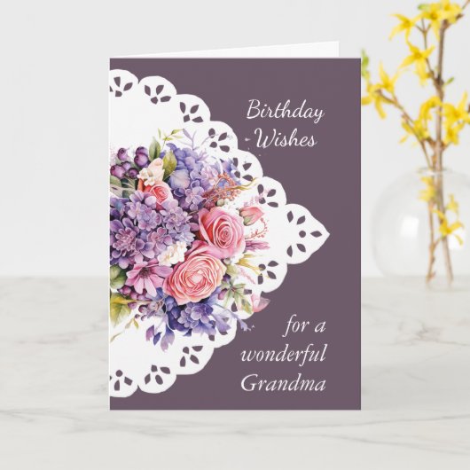 Blume Lilac Bouquet Oma Großmutter Karte (Gelbe Blume)