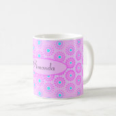 Blume Lilac, Sky Blue und Pink Kaffeetasse (VorderseiteRechts)
