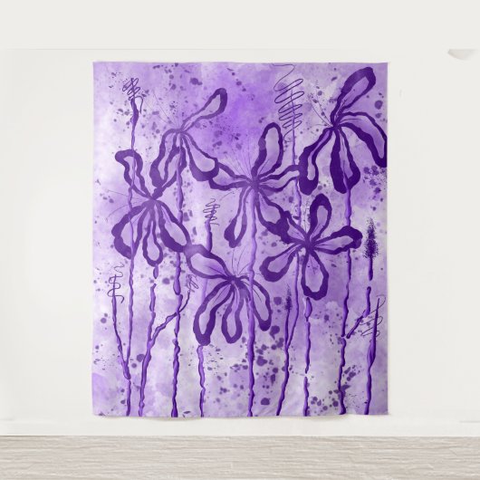 Blume Lilac Sky Wandteppich (Vorderseite)