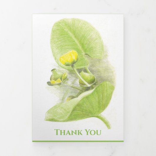 Blume Lilienstift zeichnend Dreifach Gefaltete Urlaubskarte (Cover)