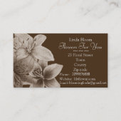 Blume Lilies originale sepiotische Design-Floriste Visitenkarte (Vorderseite)