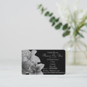Blume Lilies Schwarz-Weiß-Design-Floristen Visitenkarte (Stehend Vorderseite)