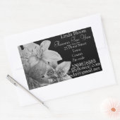 Blume Lilies Schwarz-Weiß-Kunst-Design-Floristen Rechteckiger Aufkleber (Umschlag)