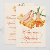 Blume Lily Bell Art Hochzeit einladen Einladung (Vorne/Hinten)