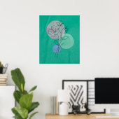 Blume Line Art Prints, florale Wandkunst Poster (Heimbüro)