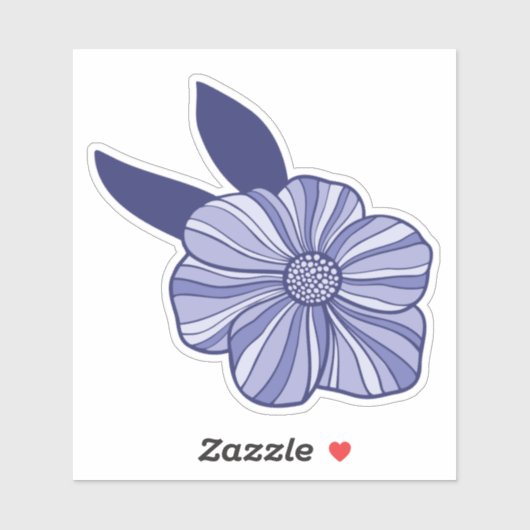 Blume, Line Art Sticker (Blatt)