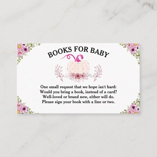 Blume Little Pumpkin Baby Shower Books for Baby Begleitkarte (Vorderseite)