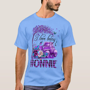 Blume LKW I Liebe ist Nonnie Butterfly Art Gra T-Shirt