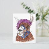 Blume Llama Postkarte (Stehend Vorderseite)