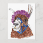 Blume Llama Postkarte (Vorderseite)