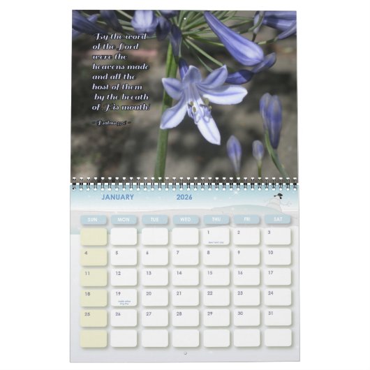 Blume Lob Psalmen Inspirationsmauer Kalender (Jan 2026)