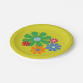 Blume Locus Retro 60er 70er  Pappteller (Schrägansicht)