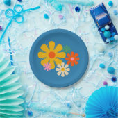 Blume Locus Retro Minimalistisch farbenfroh Pappteller (Party)