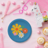 Blume Locus Retro Minimalistisch farbenfroh Pappteller (Party)