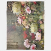 Blume Lotus Botanische Wasserfarbe Fleecedecke (Vorderseite)