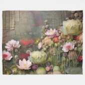 Blume Lotus Botanische Wasserfarbe Fleecedecke (Vorderseite (Horizontal))