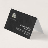 Blume Lotus | Einfach schwarzer Sleek Visitenkarten (Vorderseite)