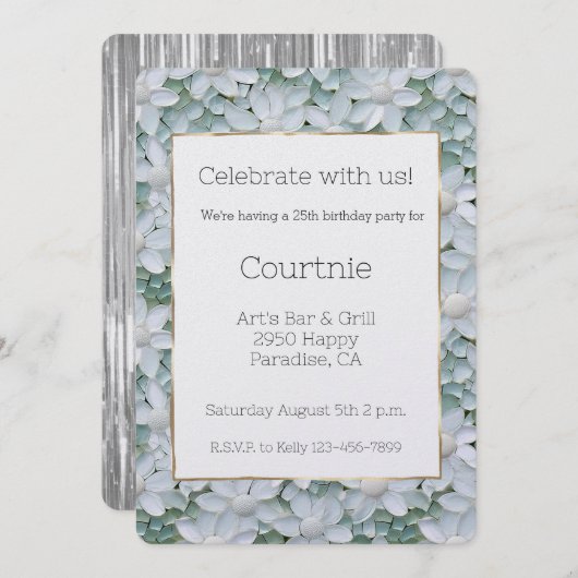 Blume Lotus Einladung (Vorne/Hinten)