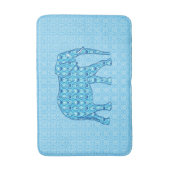 Blume Lotus Elephant, Türkis und Weiß Badematte (Vorderseite Vertikal)