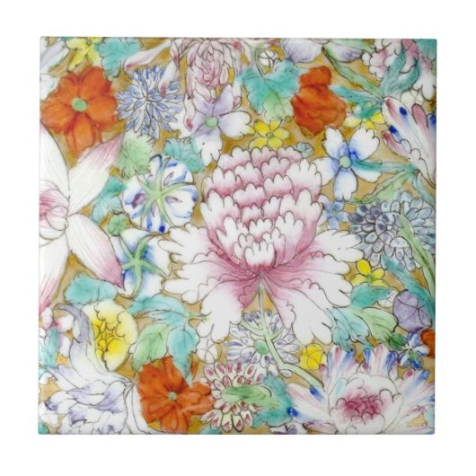 Blume Lotus Keramik Tile Fliese (Vorderseite)