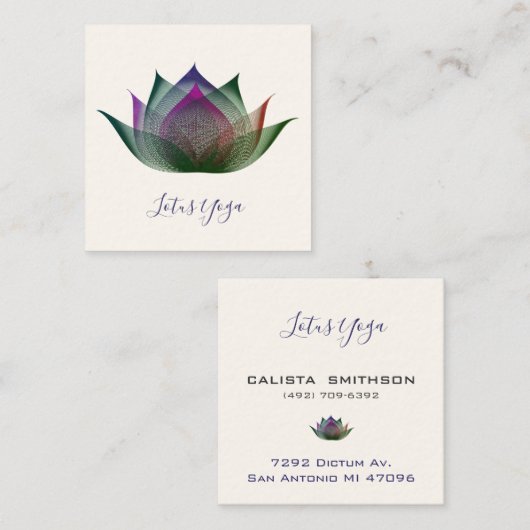 Blume Lotus Museo Cantonale d'Arte Quadratische Visitenkarte (Vorne/Hinten)