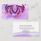 Blume Lotus Wasserfarbe Rosa Lila Spritzer Visitenkarte (Vorne/Hinten)