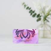Blume Lotus Wasserfarbe Rosa Lila Spritzer Visitenkarte (Stehend Vorderseite)