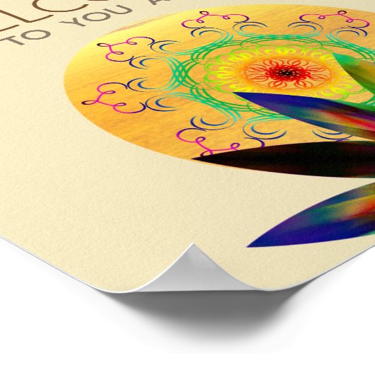 Blume Lotus Wasserfarbe Yoga Gesundheit Poster (Ecke)