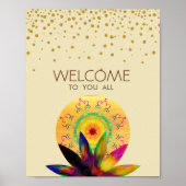 Blume Lotus Wasserfarbe Yoga Gesundheit Poster (Vorne)