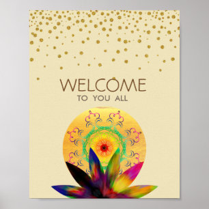 Blume Lotus Wasserfarbe Yoga Gesundheit Poster
