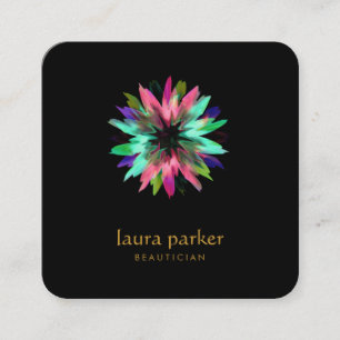 Blume Lotus Wasserfarben Yoga Quadratische Visitenkarte