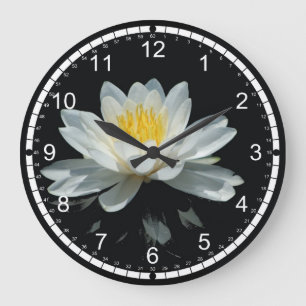 Blume Lotus (Wasserlilie) Große Wanduhr