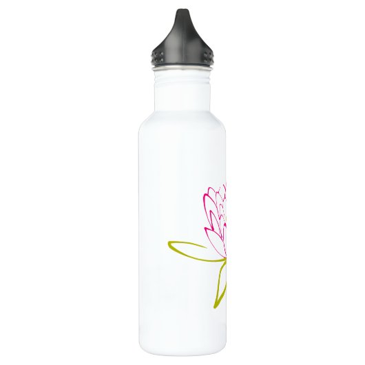 Blume Lotus/Wasserlilie Illustration Edelstahlflasche (Links)