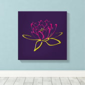 Blume Lotus/Wasserlilie Illustration Leinwanddruck (Insitu (Holzboden))
