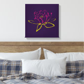 Blume Lotus/Wasserlilie Illustration Leinwanddruck (Insitu (Schlafzimmer))