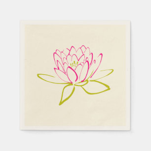 Blume Lotus/Wasserlilie Illustration Serviette