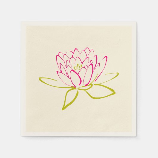 Blume Lotus/Wasserlilie Illustration Serviette (Vorderseite)